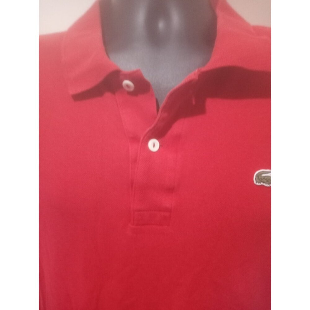 Lacoste Short Sleeve  Polo Shirt Red Men's Size 8 USA 2XL Alligator France - Picture 4 of 14